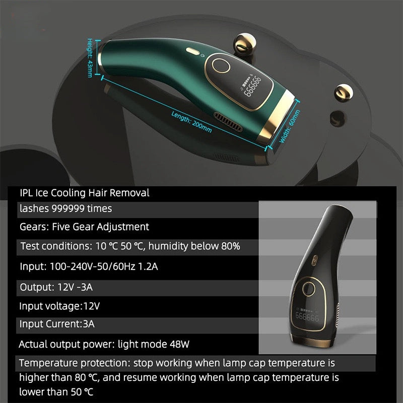 Silk Black Pro ICE Cooling IPL Hair Romoval Device